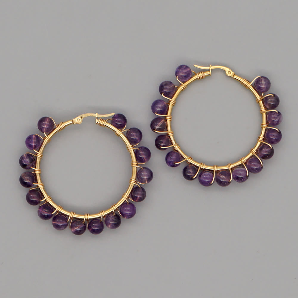Sannes Elegant Boho Natural Crystal Earrings