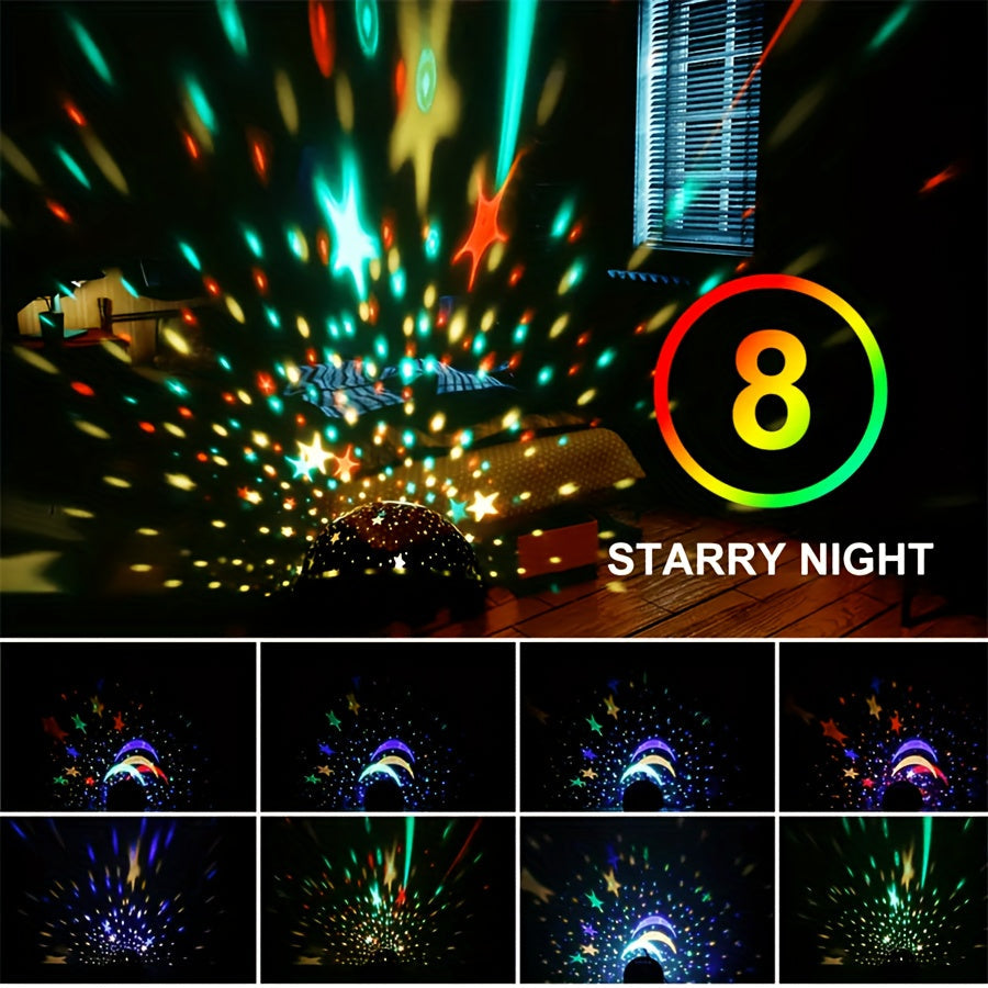 StarryDream Projector – Colorful Starlight with 360° Rotation