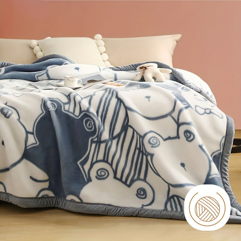 CozyCartoon Fleece Blanket - Soft and Happy
