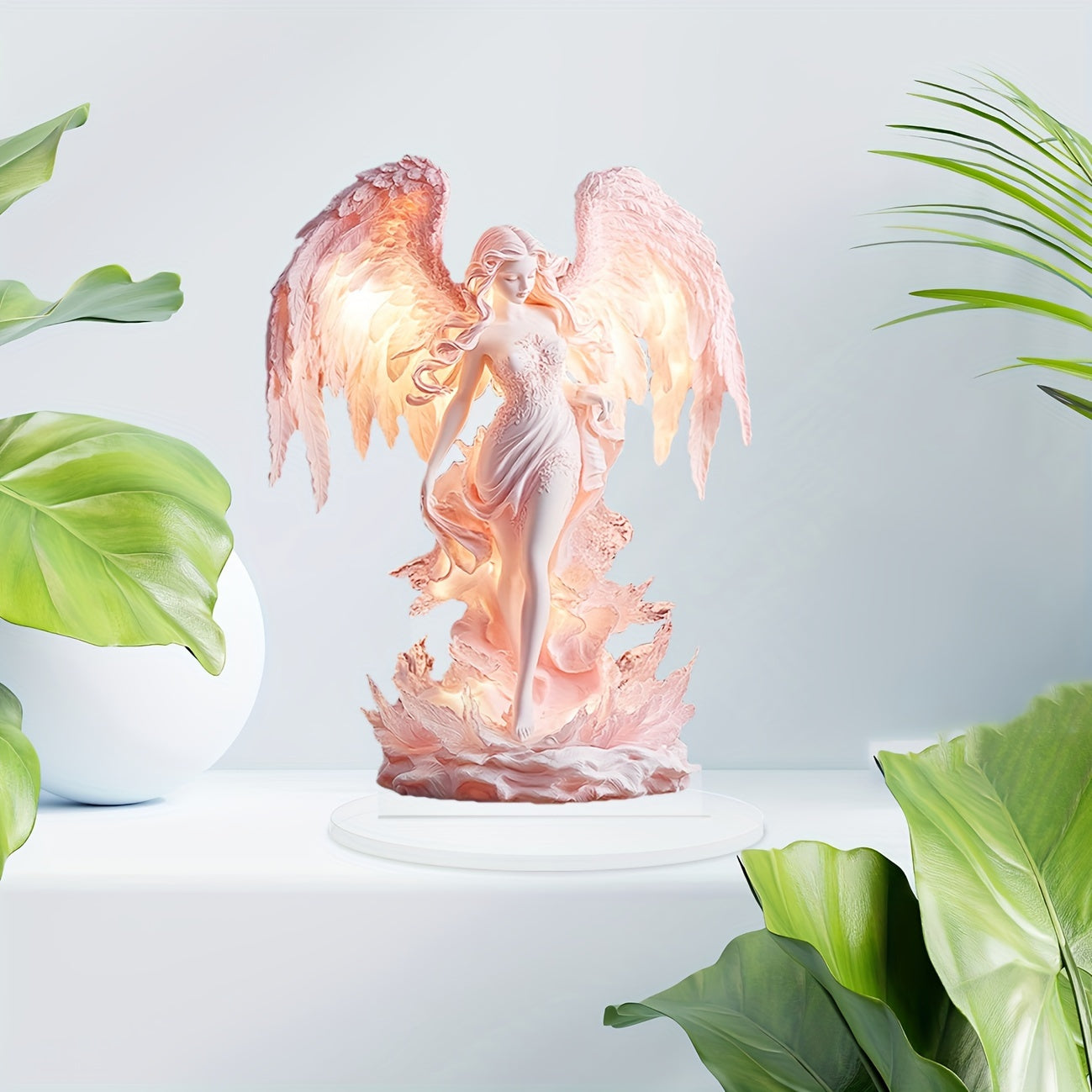AngelGlow - Elegant Akryl Ängel Bord Dekoration