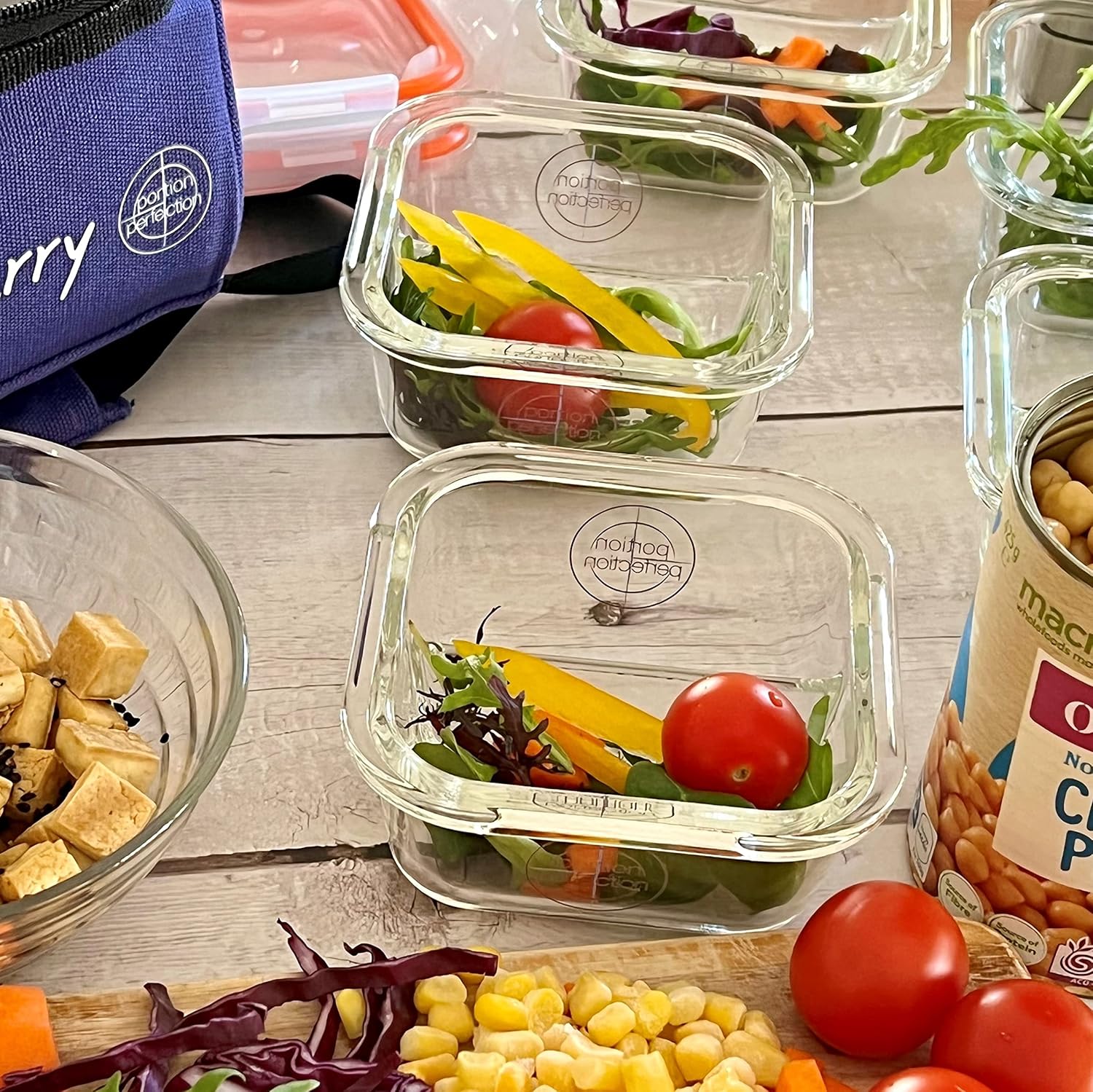 PortionMaster - Set of 3 glass containers for bariatrics