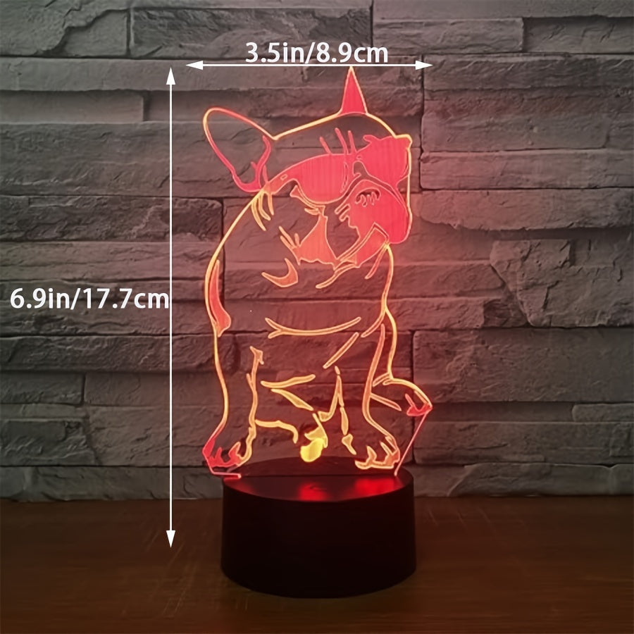 DecoBulldog - 3D French Bulldog Lamp with Colors