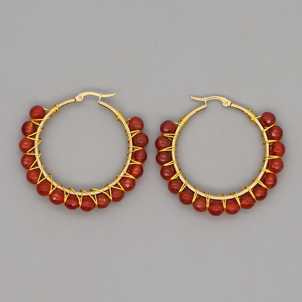 Sannes Elegant Boho Natural Crystal Earrings