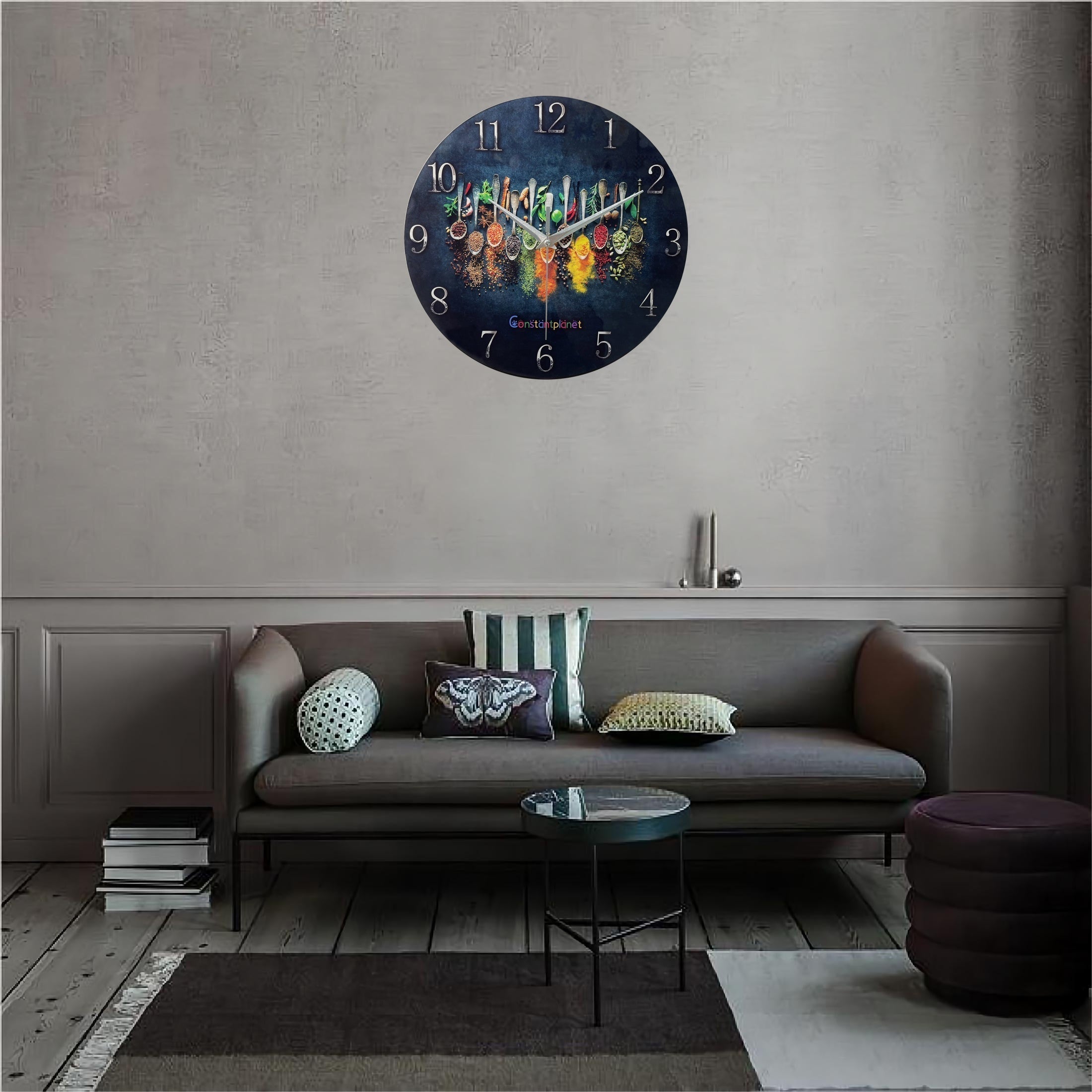 SpiceTime Clock – Luxurious Silent Wall Clock with Spices