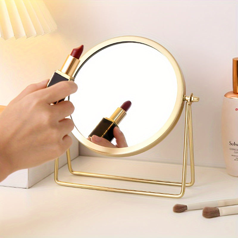 VintageGlow – Adjustable Makeup Mirror with Iron Frame