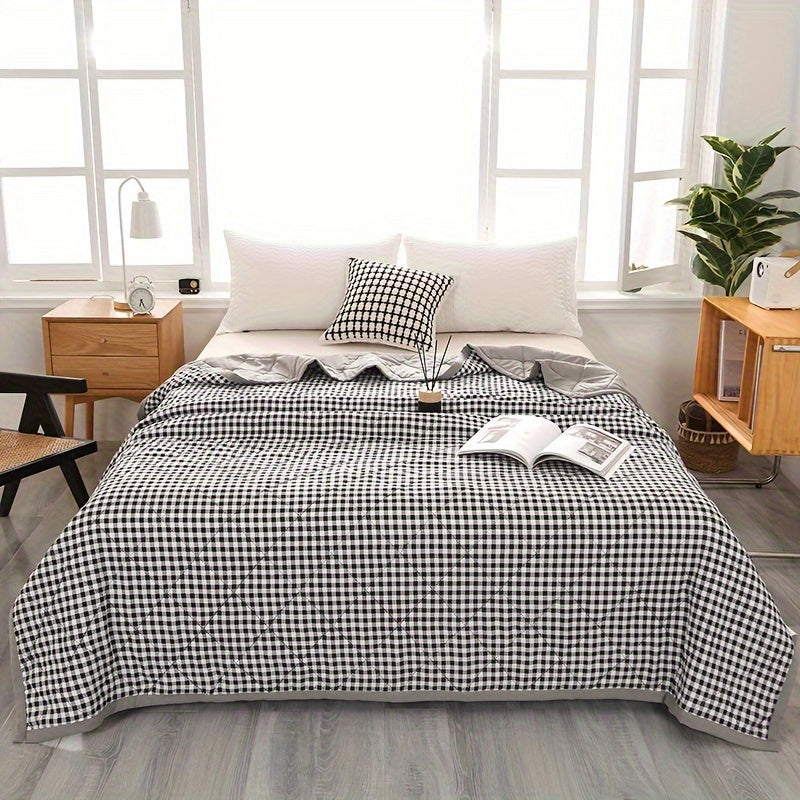 Elegant Preppy Plaid Summer Blankets for Cold Nights