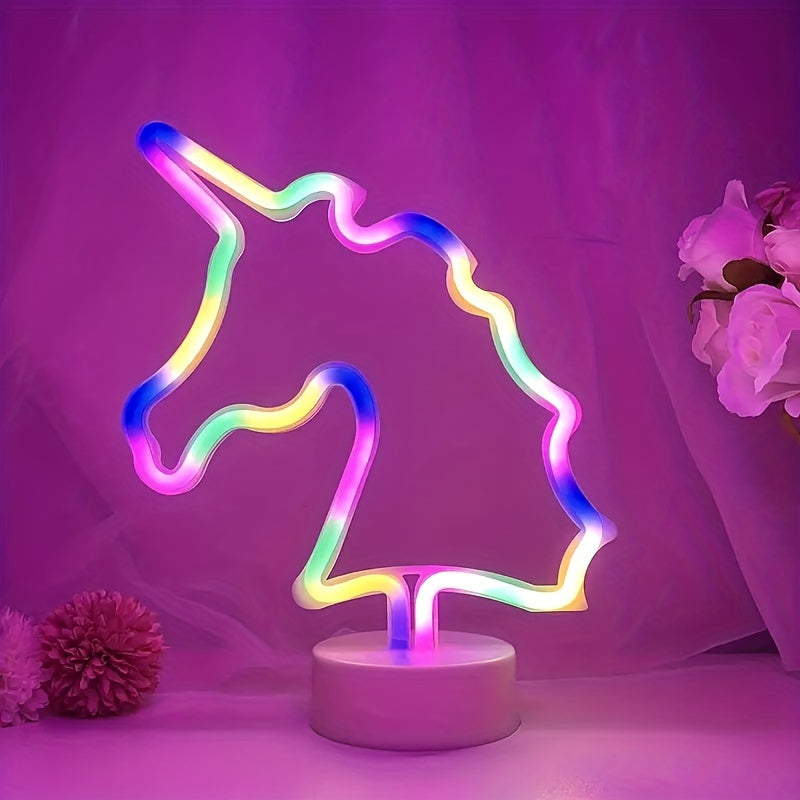 UnicornGlow Lampa - Neon Enhörning USB Skrivbordslampa för Festdekoration