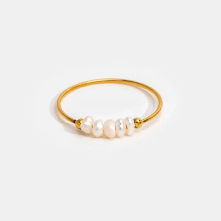 Elegant Sophie Gold Pearl Ring - Timeless Luxury