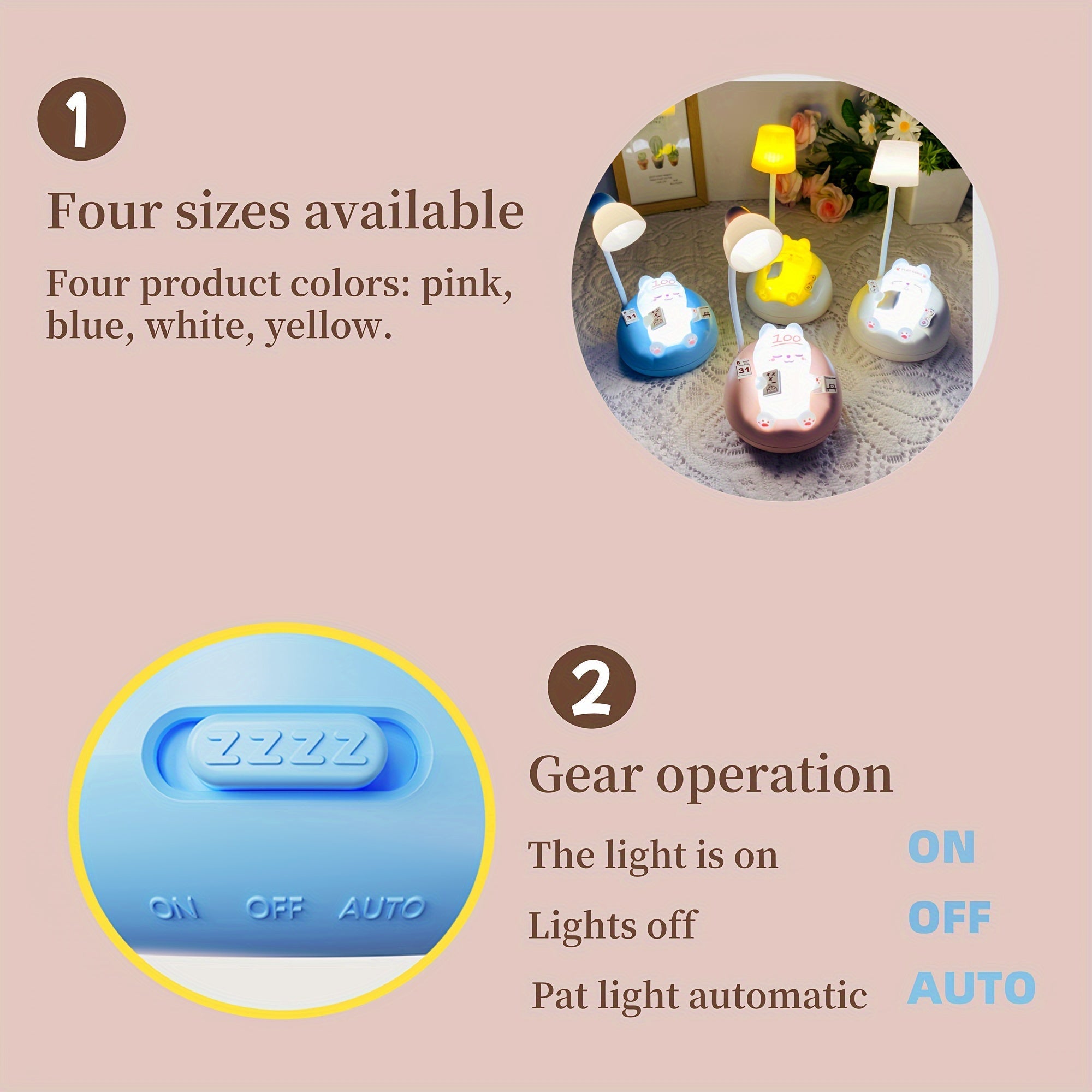 SleepyKitten Lamp - USB Rechargeable LED Night Light