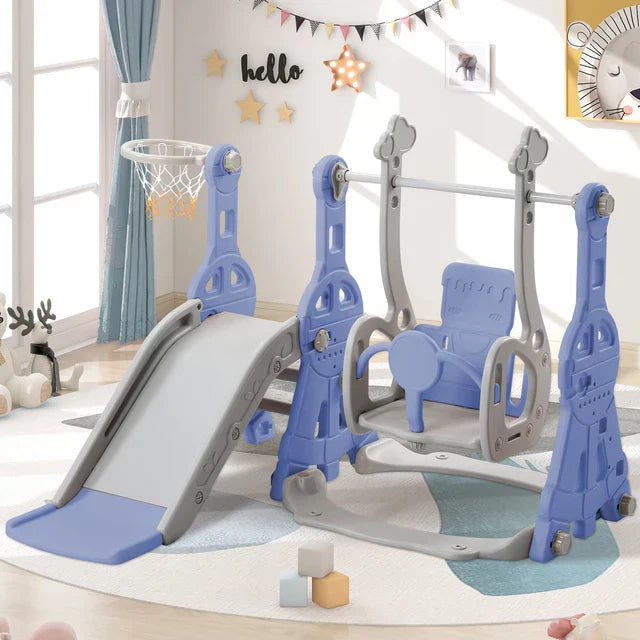 Mini Play Island with Multifunctional Swing and Slide Set