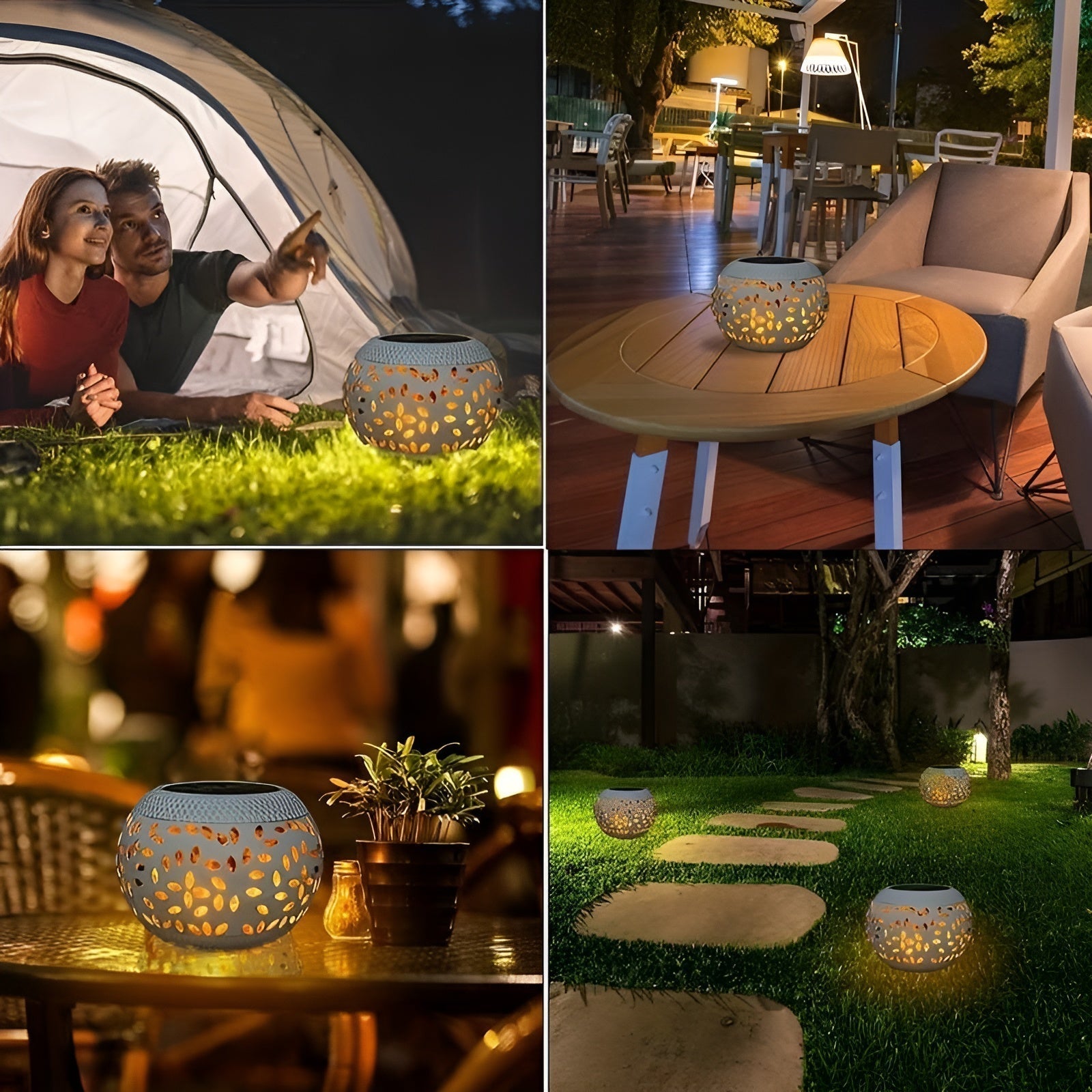 Elegant Solar Garden Lamp with Dots - Atmospheric Outdoor Lighting