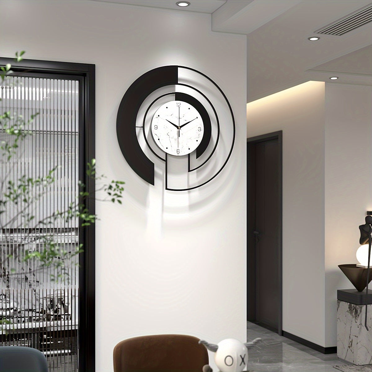 GeoClock - Elegant Black Geometric Alarm Clock