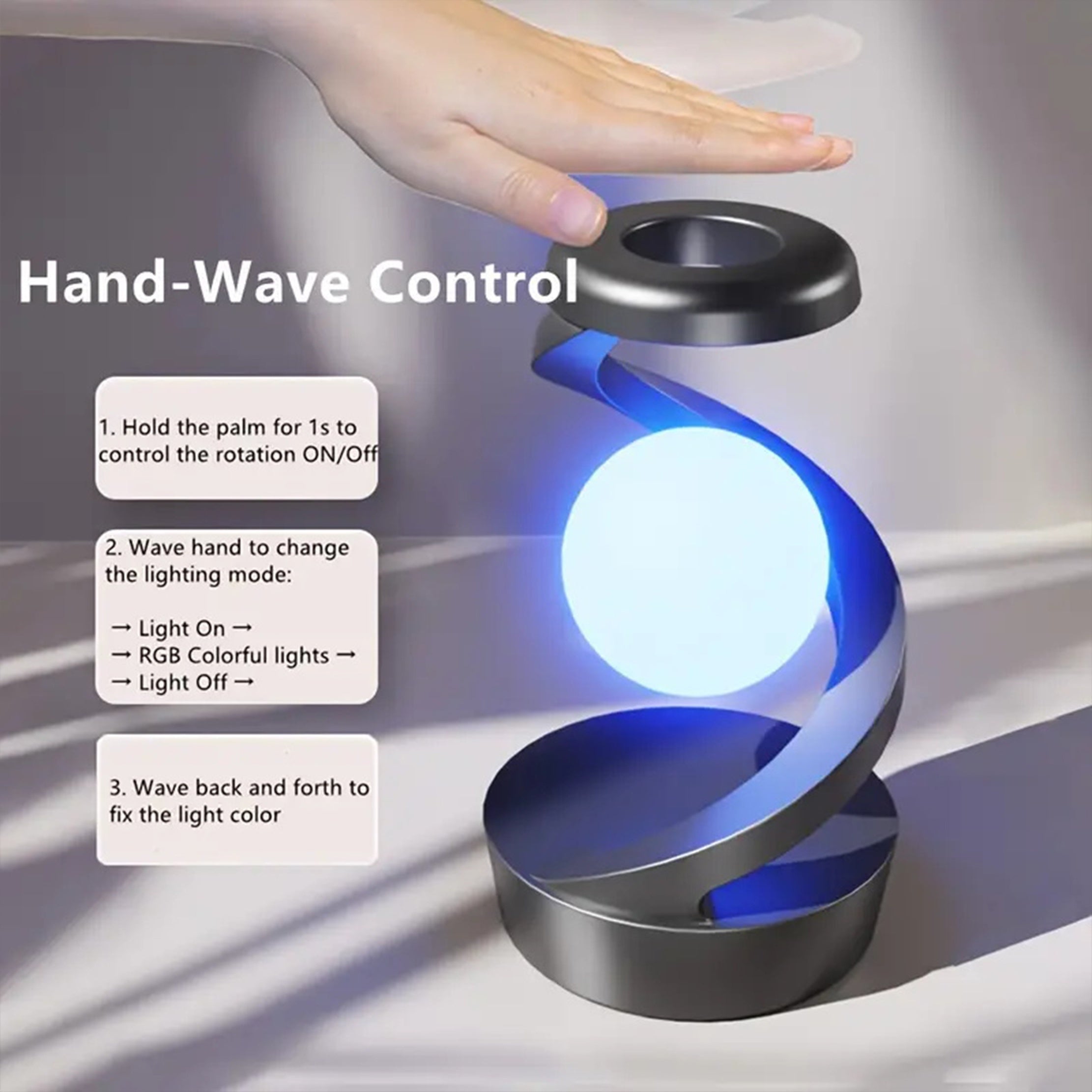 GestureGlow Lamp - RGB LED with Wireless Charging
