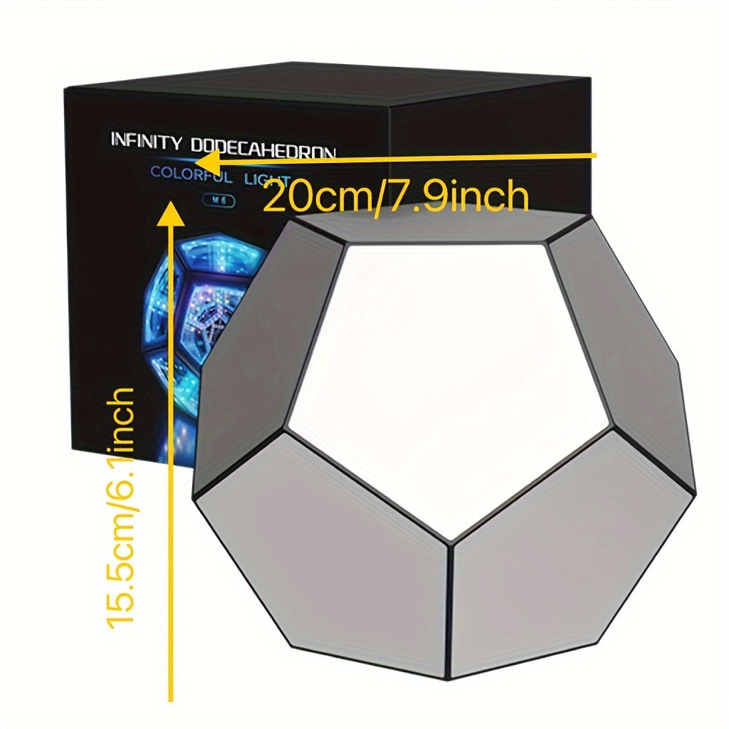 InfinityGlow – 3D Colorful Dodecahedron Lamp with RGB Lighting
