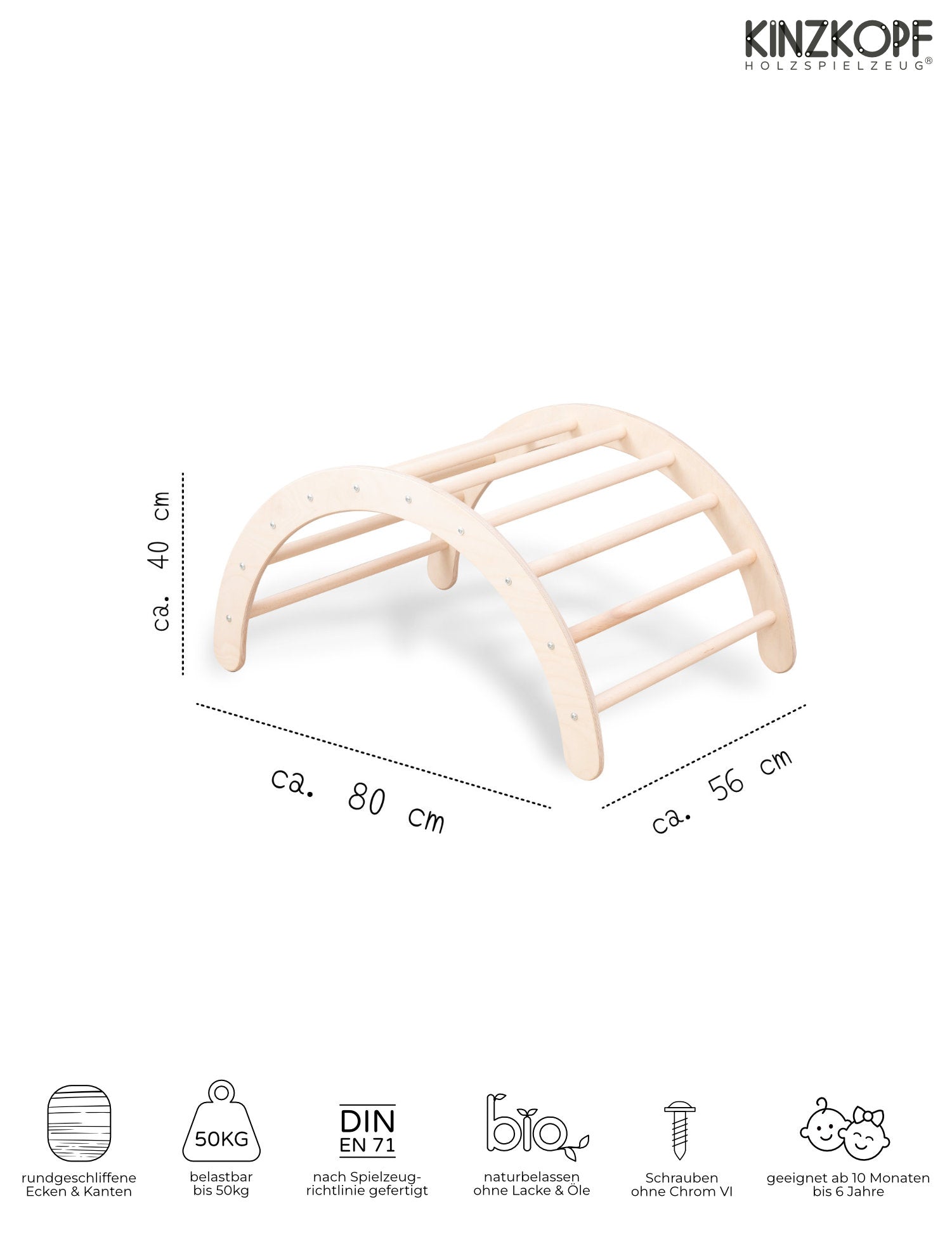PlayClimb Arch - Wooden Climbing Arch for Children