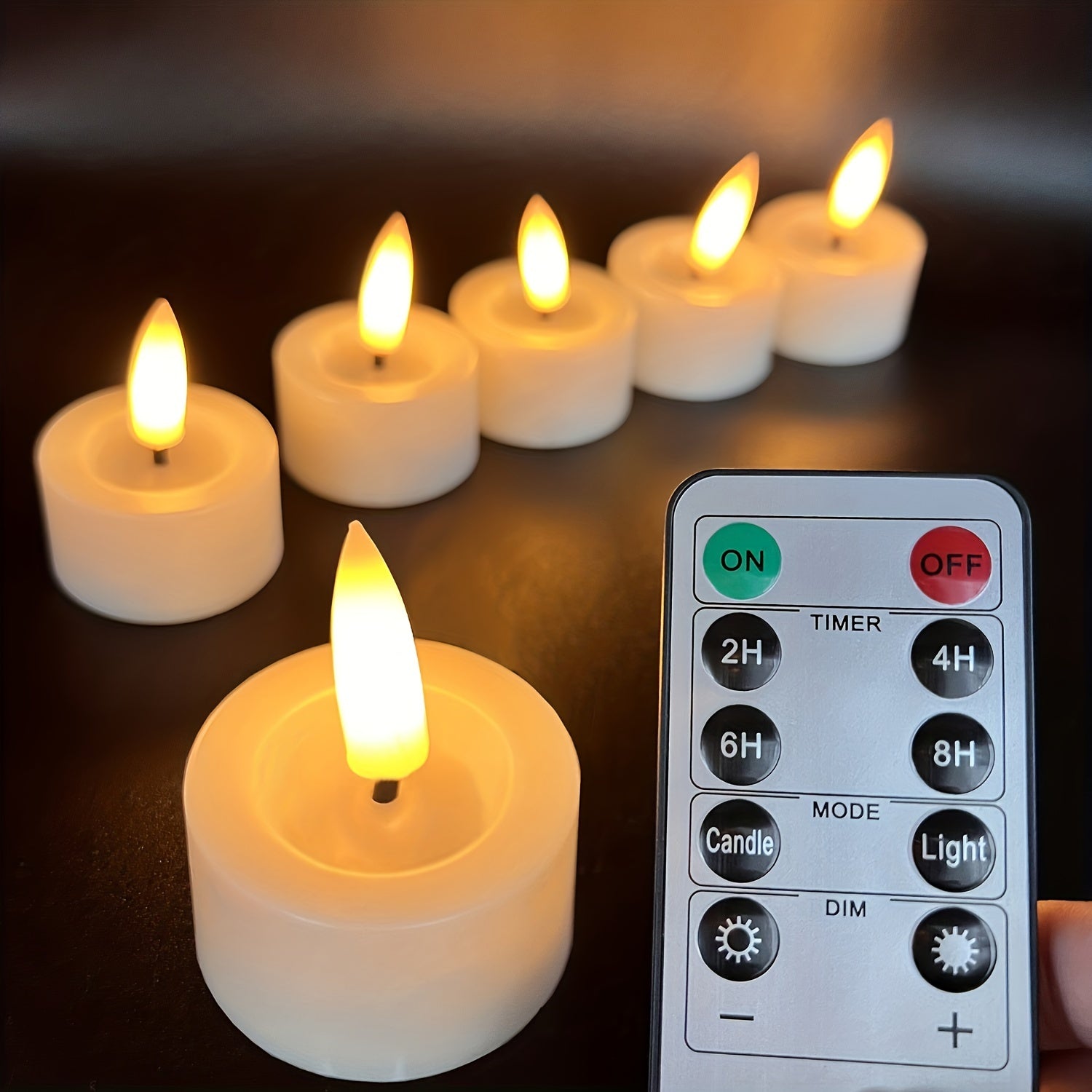 GlowFlicker – Set of 6 LED candelabras with remote control