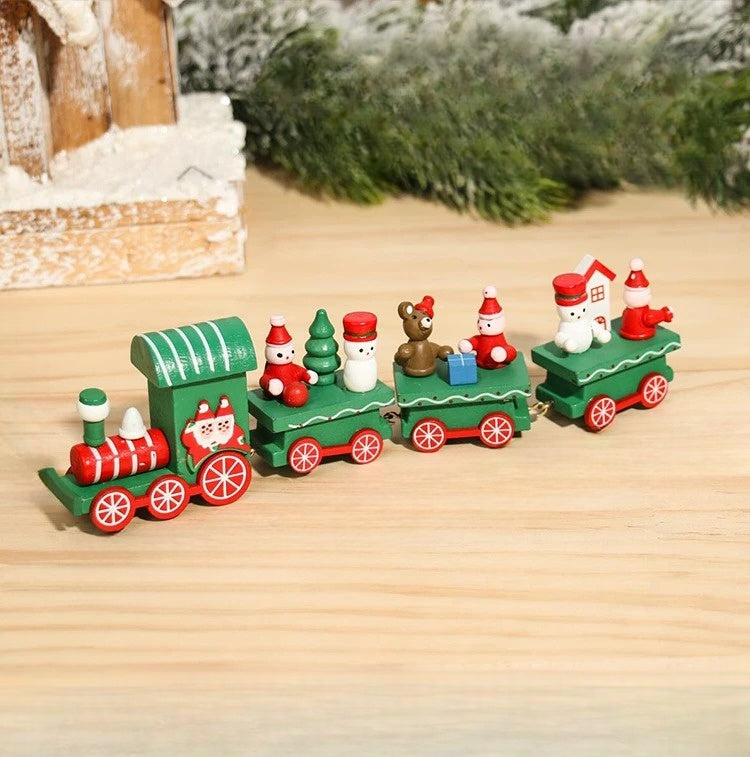 NoelExpress Wooden Christmas Train - Beautiful Wooden Christmas Train Decoration