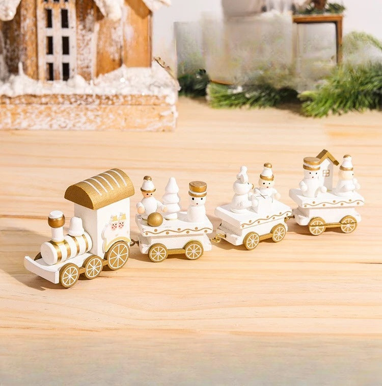 NoelExpress Wooden Christmas Train - Beautiful Wooden Christmas Train Decoration