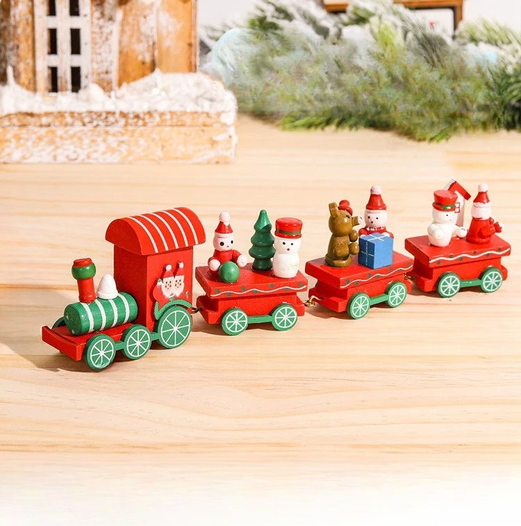 NoelExpress Wooden Christmas Train - Beautiful Wooden Christmas Train Decoration