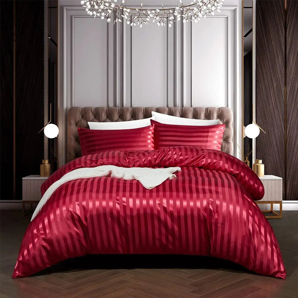 NoirLuxe Set - Luxurious Satin Bedding for Bedroom