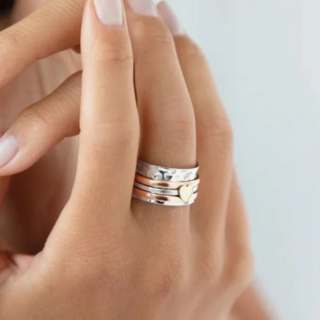 Amara Heart Spiral Ring - A Pinch of Elegance