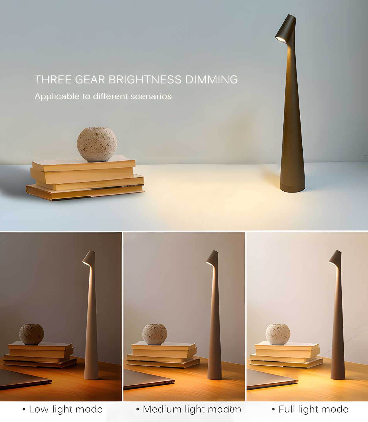 LunaSlim – Elegant Wireless Table Lamp with Adjustable Lighting