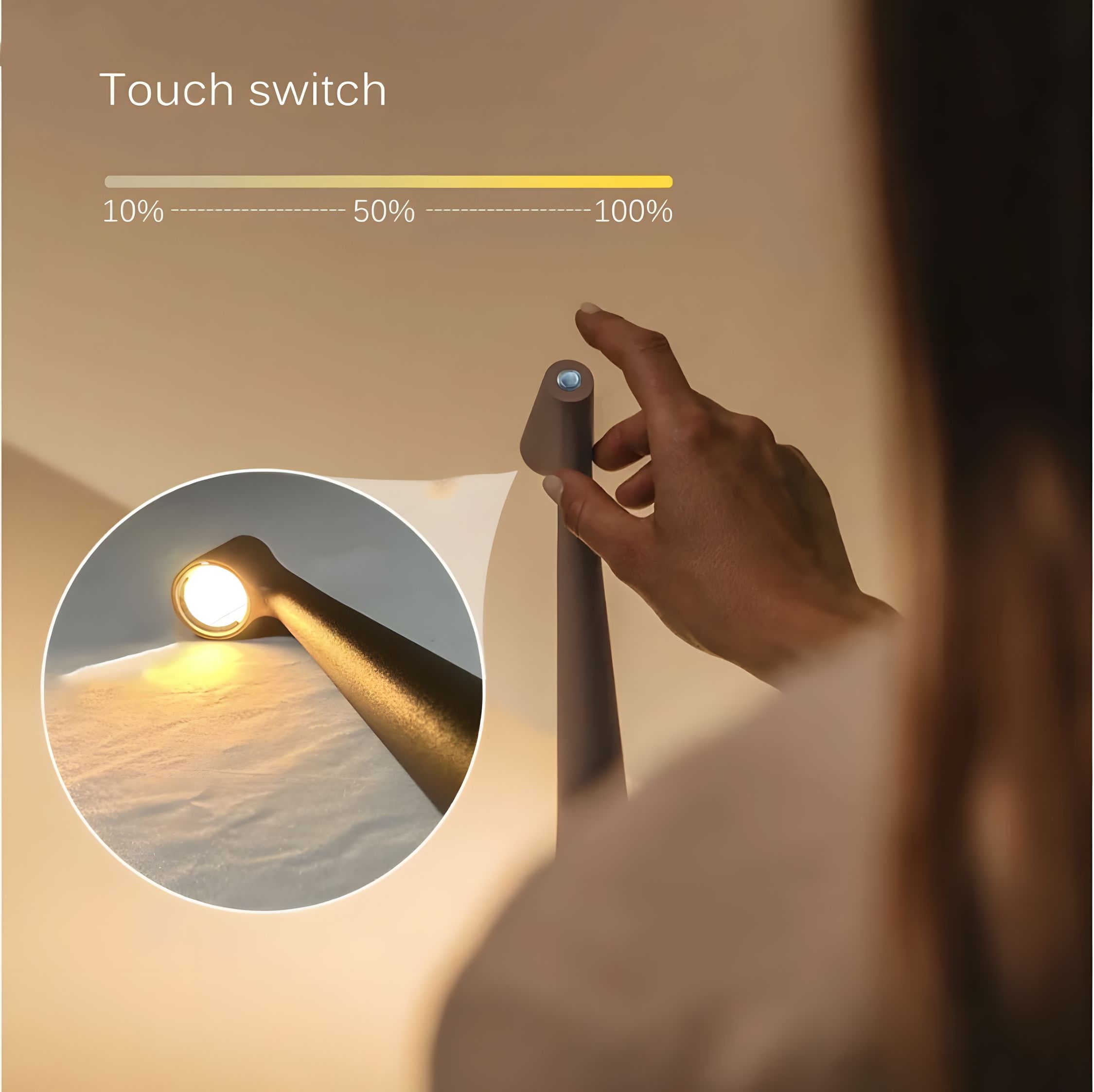 LunaSlim – Elegant Wireless Table Lamp with Adjustable Lighting