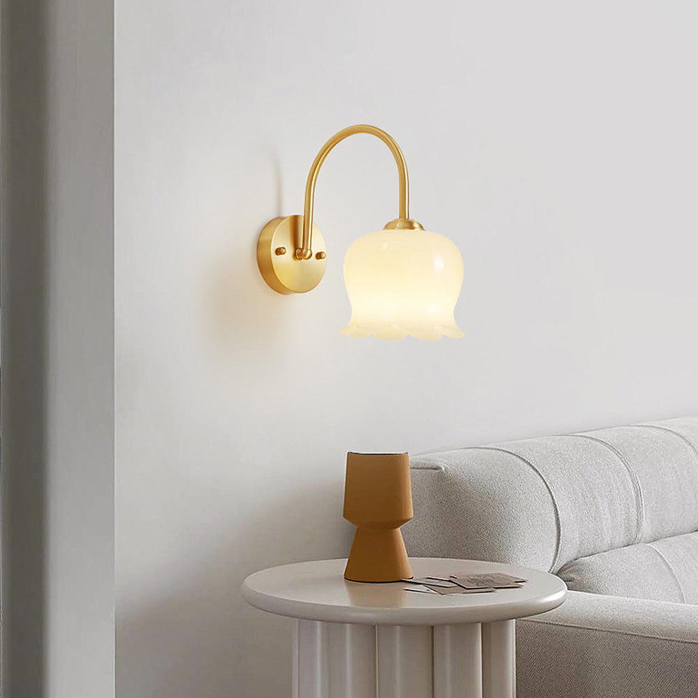 FrenchBloom – Elegant Blom Vägglampa av Glas