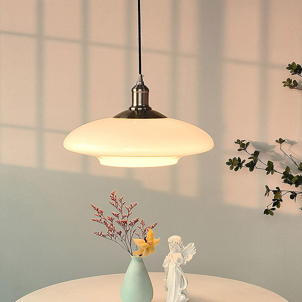 ClarteElegante Ceiling Lamp - Minimalist White Glass Pendant Lamp