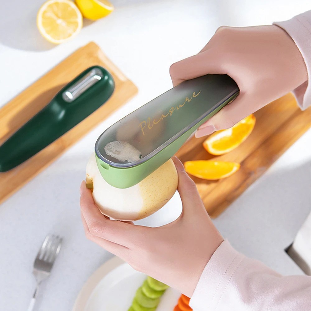 PeelMaster – Stainless Steel Vegetable Peeler with Container