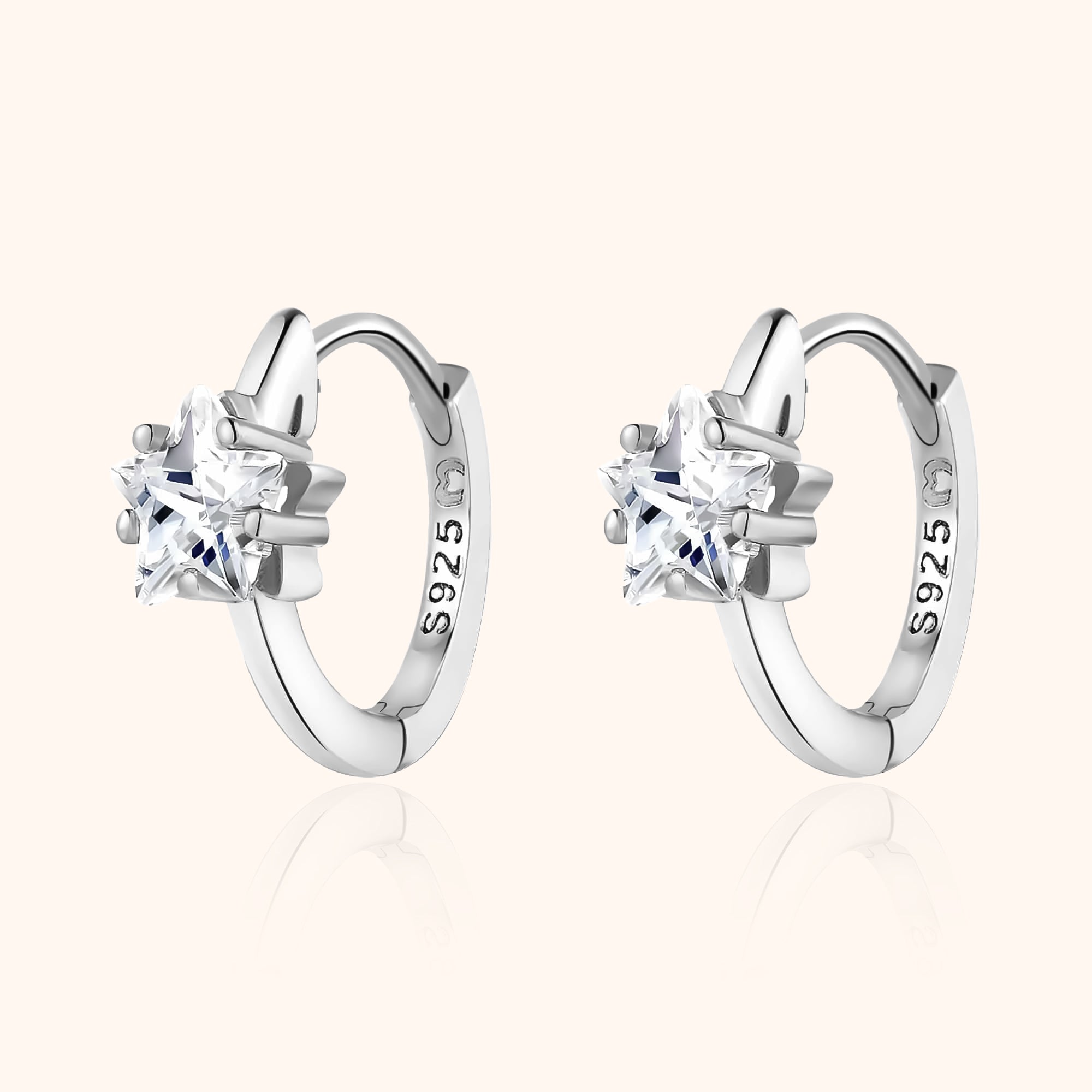 Striking Star Zirconia Pendant Earrings - Lunara Collection