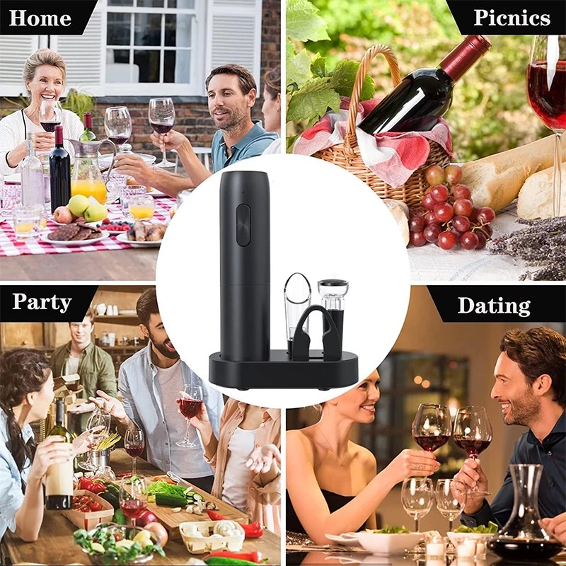 VinoEase - Stylish Electric Wine Cooler with Charging Function