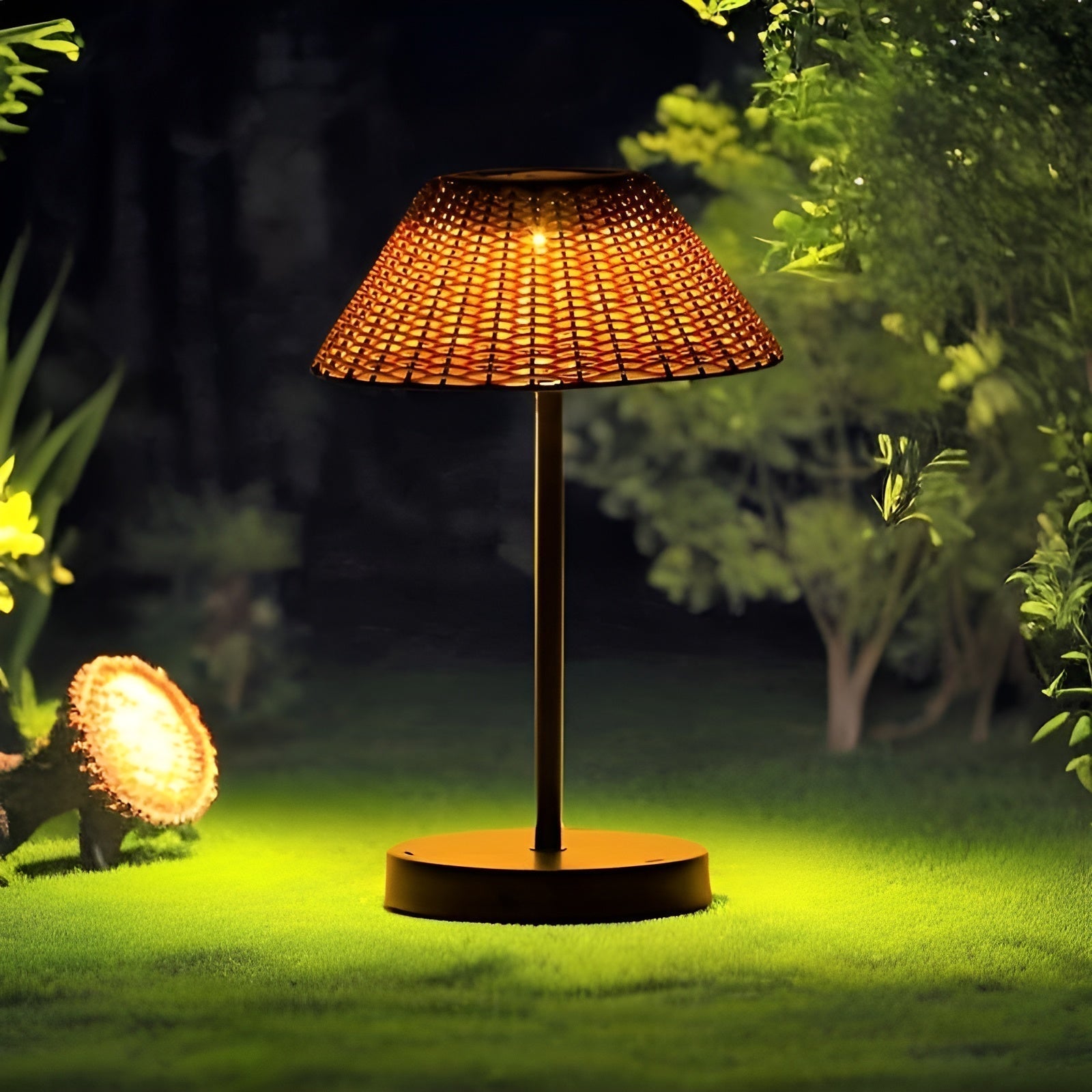 Elegant GardenWoven Solar Lamp - Weatherproof & Energy Saving