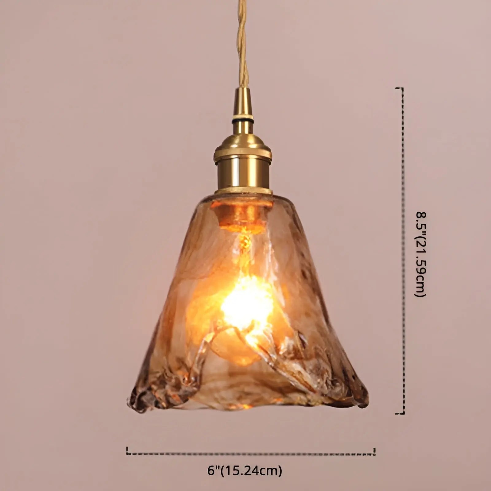 Luxurious Crystal Ceiling Lamp - Amber GlassElegance