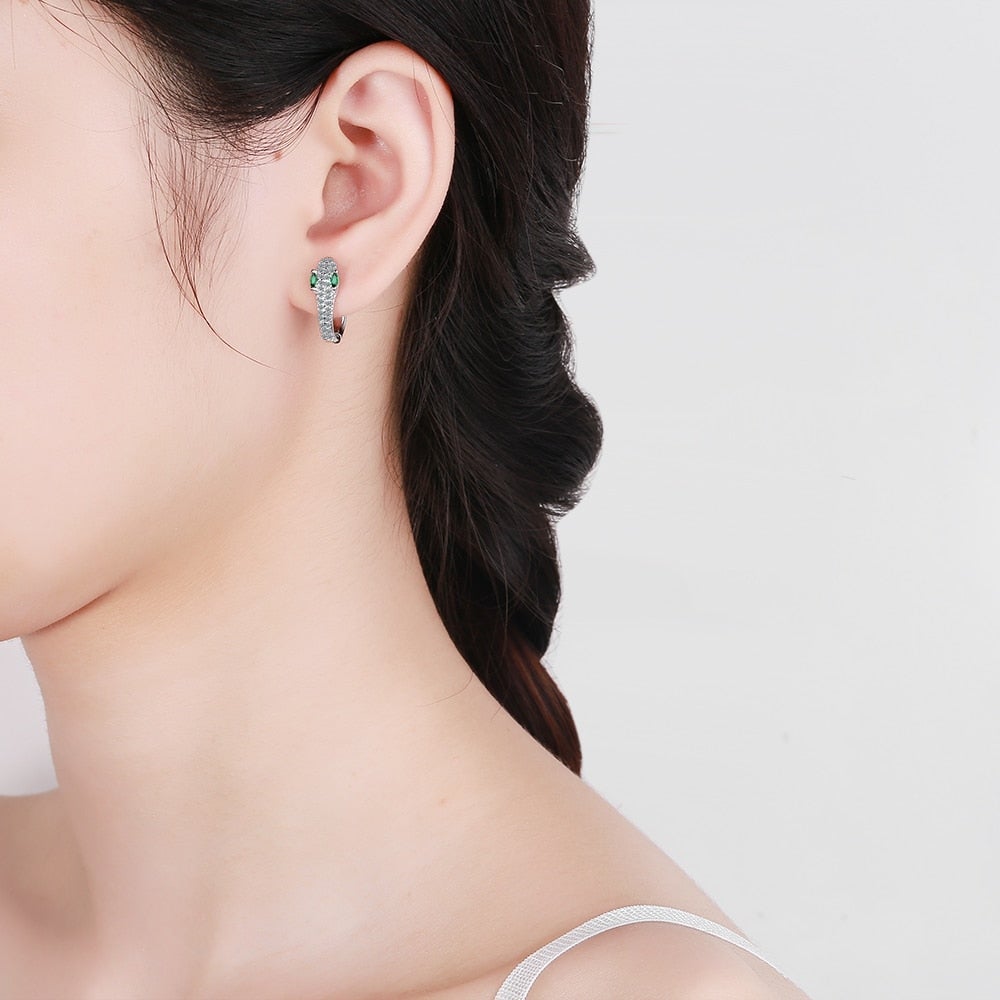 Elegant Snake Earrings made of 925 Sterling Silver - Leila Collection