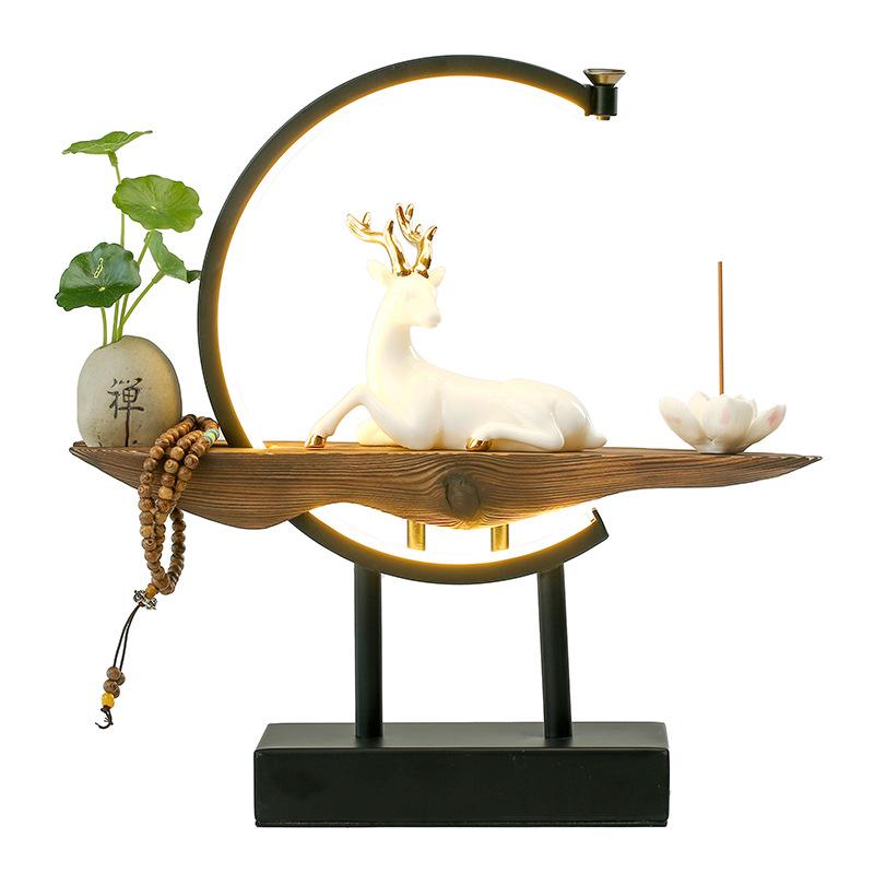 SereneStag - Elegant White Deer Incense Lamp