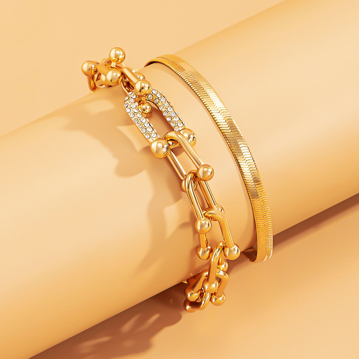 Captivating Bracelet Duo | Exquisite 2-piece Set in Gold or Silver
