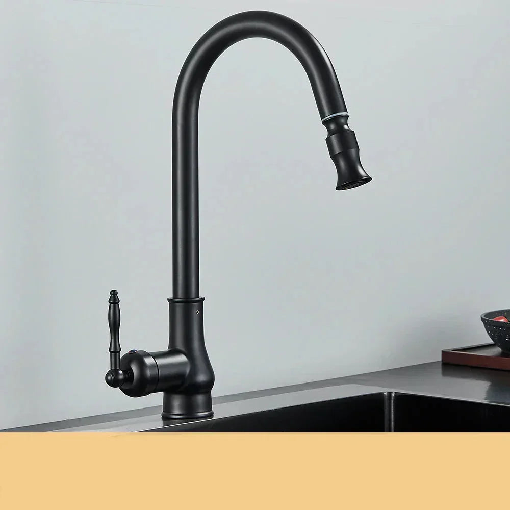 HeritageFlow – Classic Antique Brass Kitchen Faucet with Timeless Elegance