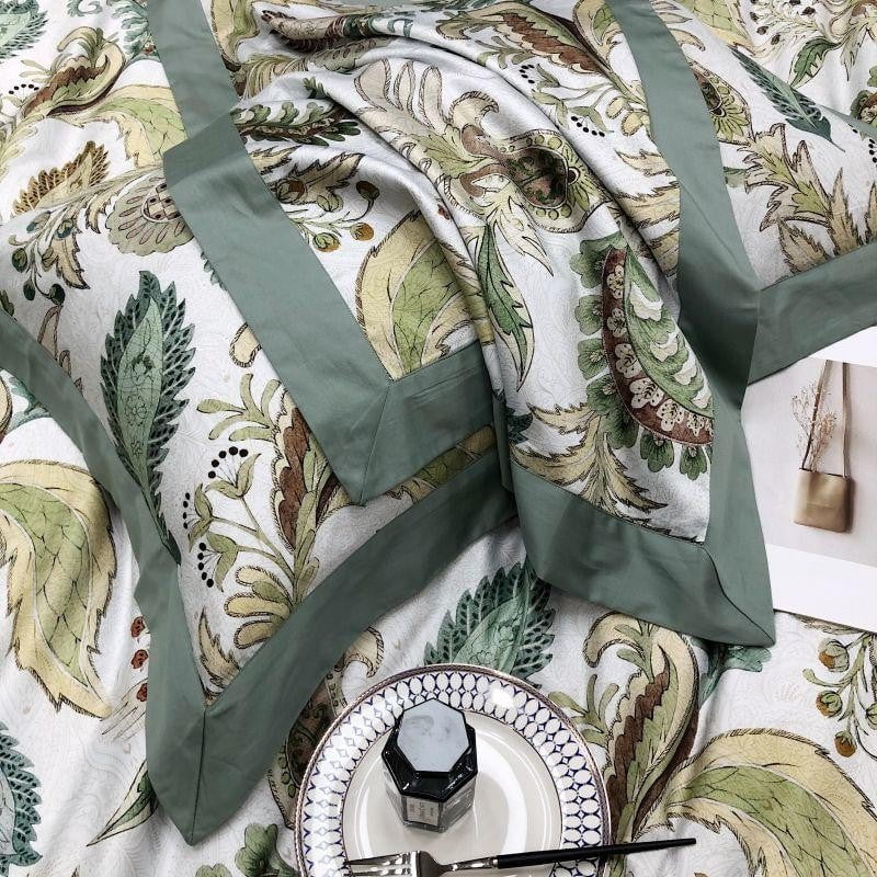 Green Paisley - Luxury Egyptian Cotton Duvet Set