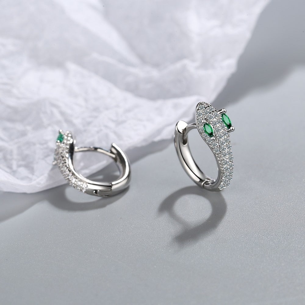 Elegant Snake Earrings made of 925 Sterling Silver - Leila Collection