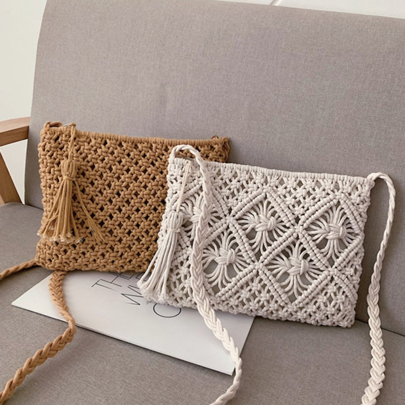 GwenBag – Elegant T woven shoulder bag for summer