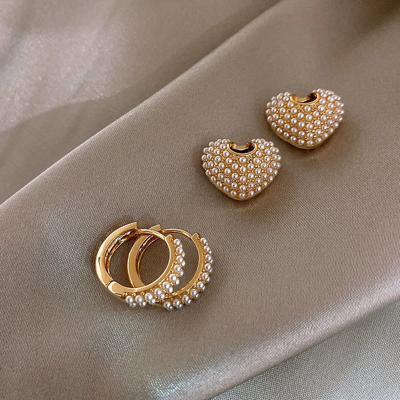 Elegant Gold Pearl Earrings for Women - Anne