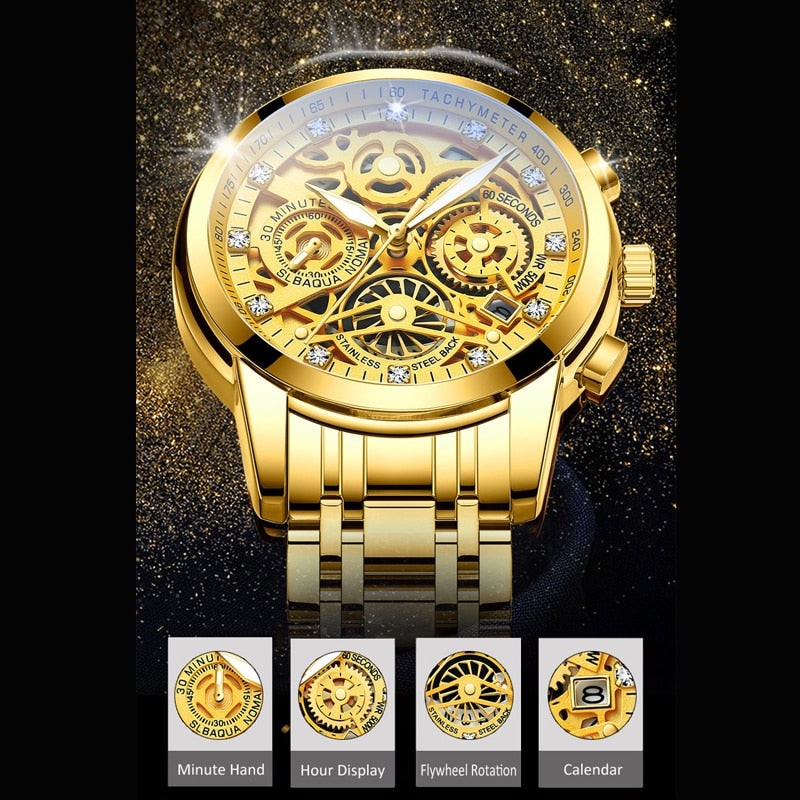 SkeletonWatch - Stylish Men's Watch with Black Design