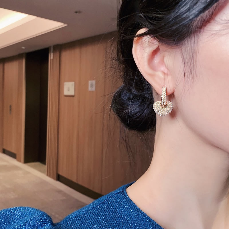 Elegant Gold Pearl Earrings for Women - Anne