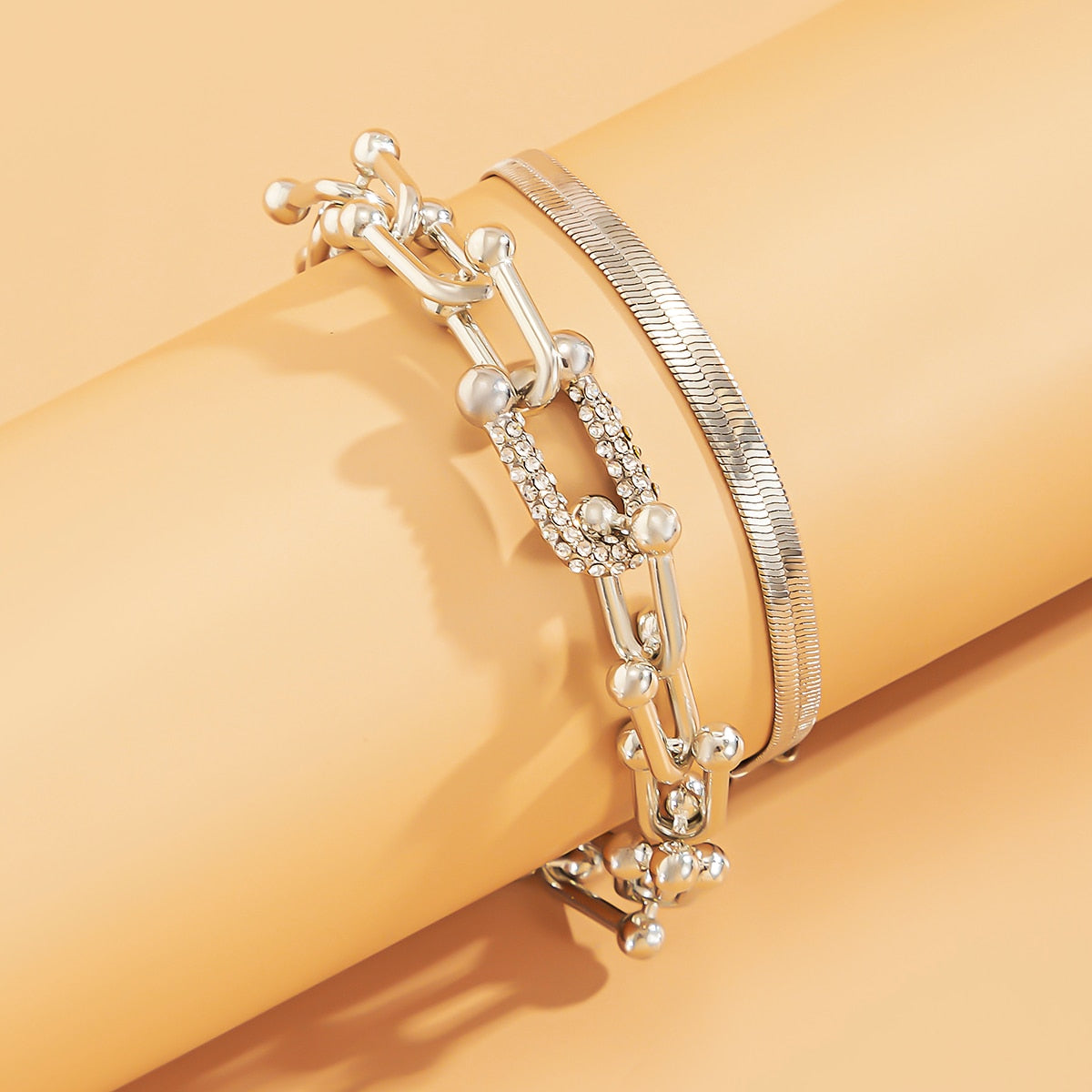 Captivating Bracelet Duo | Exquisite 2-piece Set in Gold or Silver
