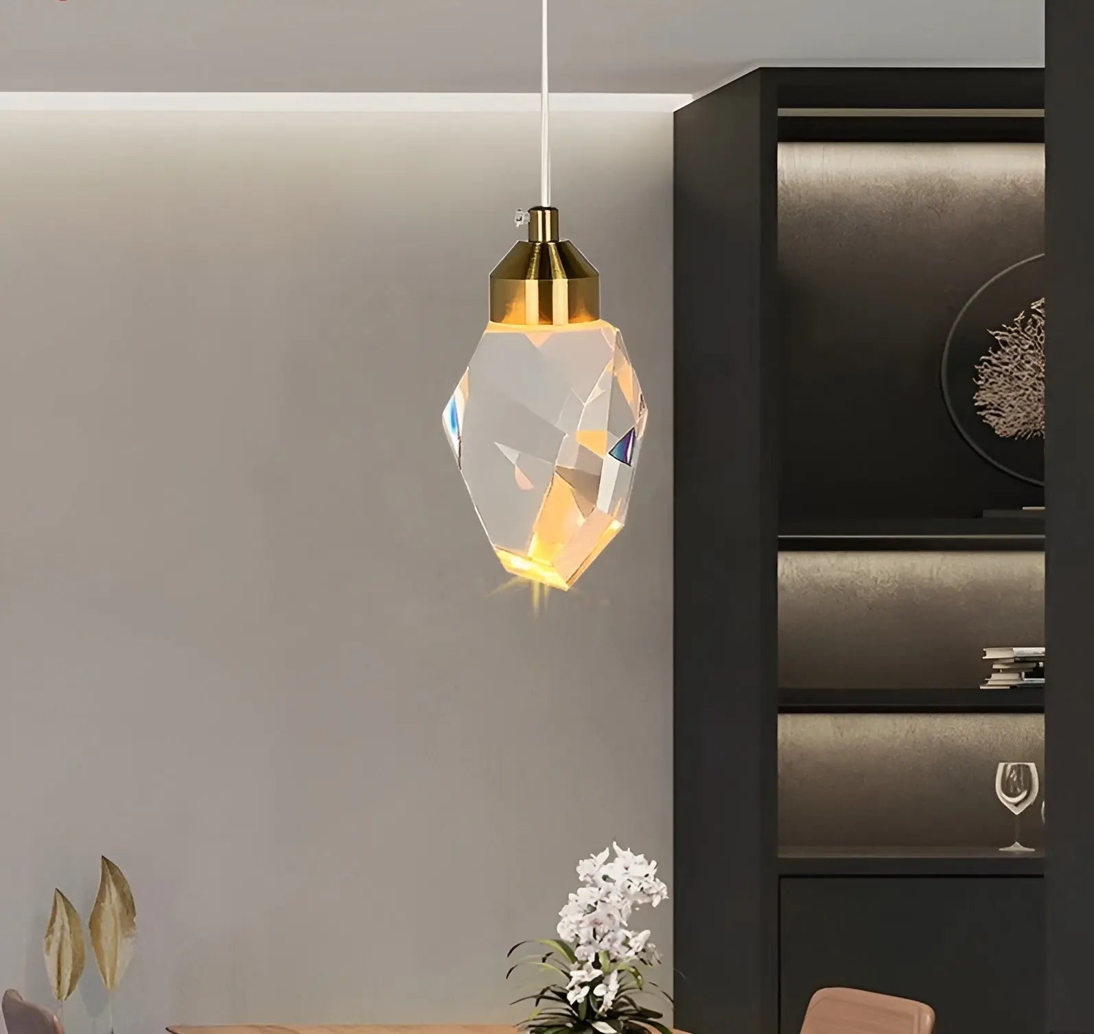 Luxurious Crystal Pendant Lamp with LED Lighting - CrystalElegance
