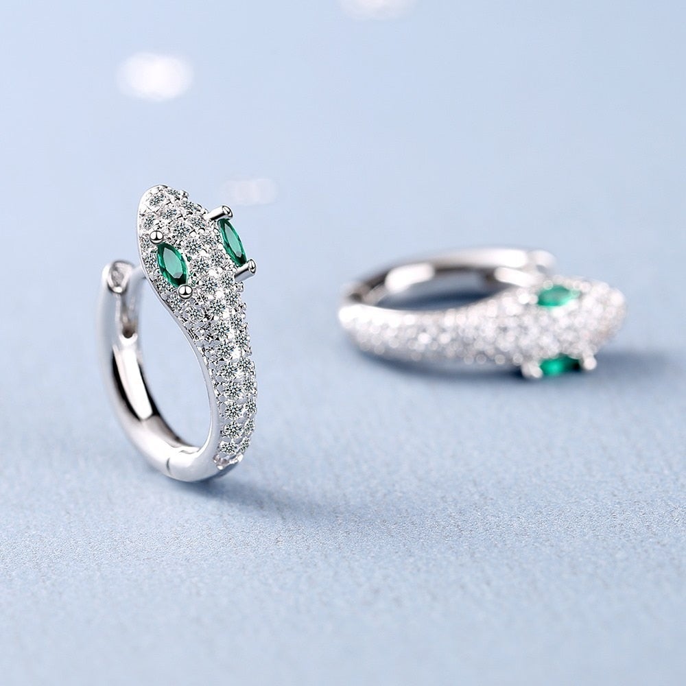 Elegant Snake Earrings made of 925 Sterling Silver - Leila Collection