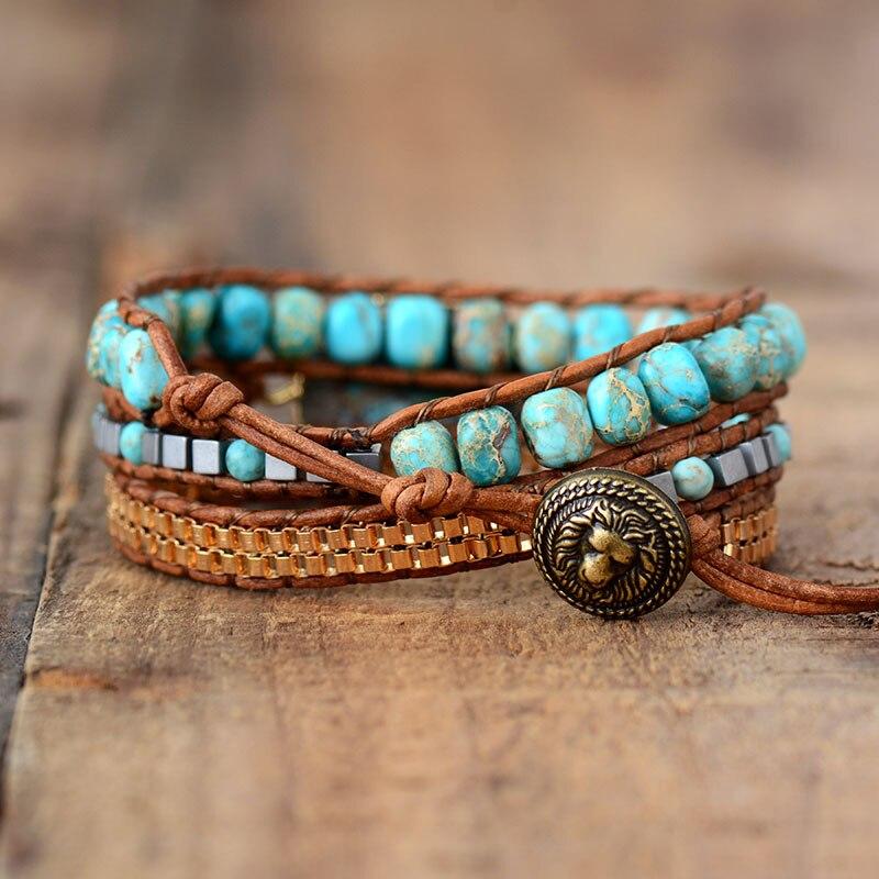 Elara Armband - Avstressande Turkos Energi Wrap