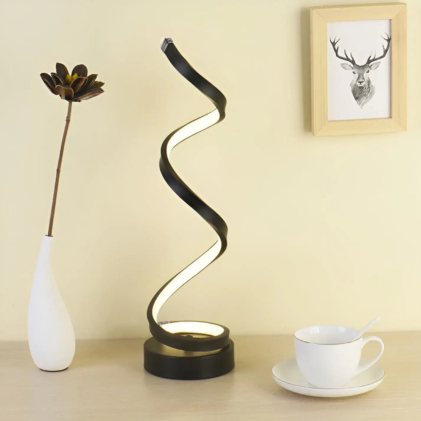 Elegant Spiral Glow LED Desk Lamp – Energy-efficient, Sustainable & Eye-friendly Design