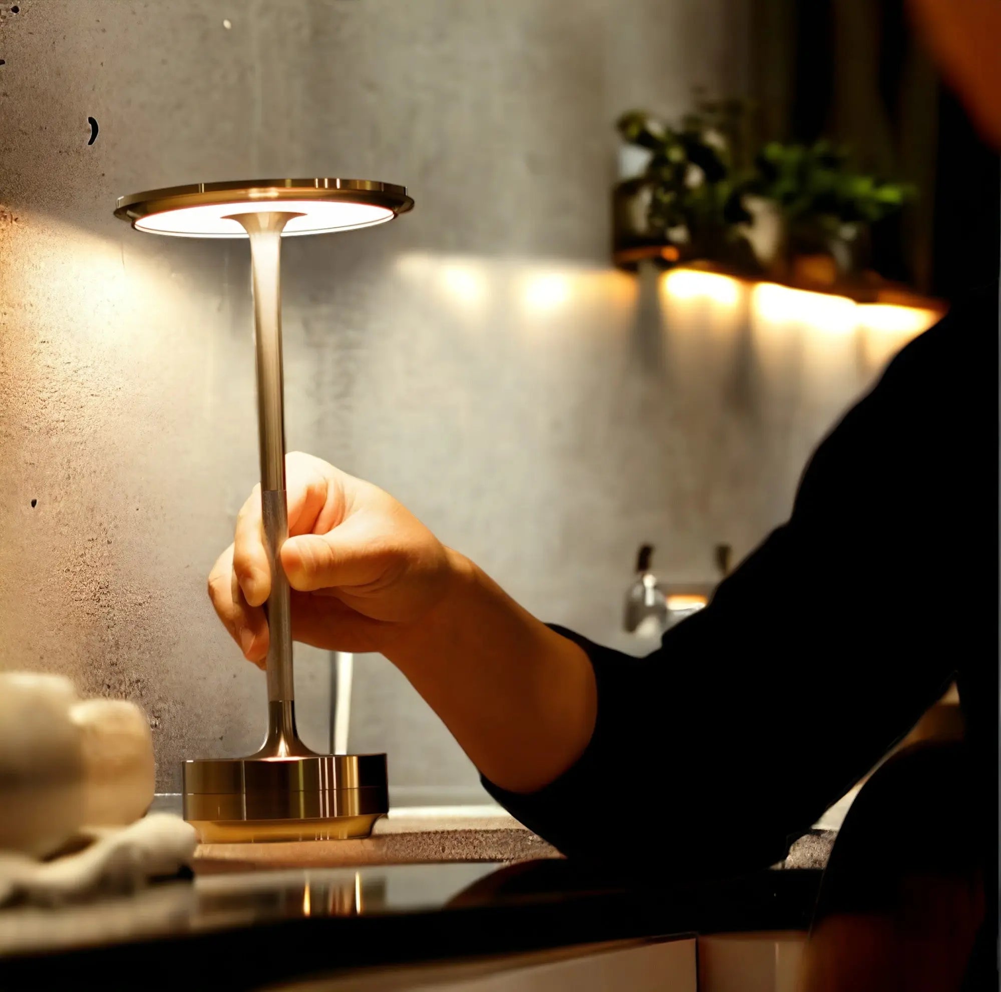 Elegant Wireless Table Lamp with Touch Control and Changing Light Colors